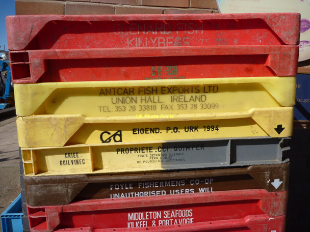 Photo 6"x4" Fishboxes at Eyemouth - 14 September 2011 : CCI Quimper (Le Guilvinec) Eyemouth c2011