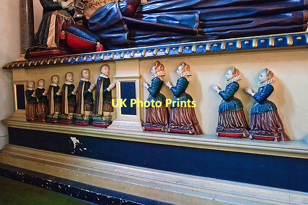 Photo 6"x4" Richard Kingsmill monument - St Michael's church, Highclere (detail - 2) Highclere c2011
