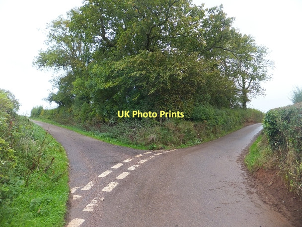 Photo 6"x4" Junction of minor roads west of Hensleigh House Calverleigh c2011