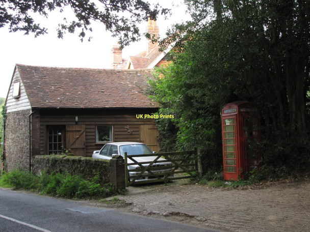 Photo 6"x4" Red phone box  in Albury Heath Albury Heath c2011