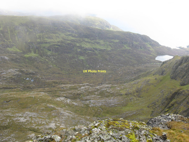 Photo 6"x4" View down into Gleann Heileasdail Beinn Choradail c2011