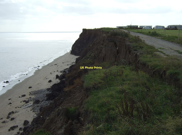 Photo 6"x4" Skipsea Cliff and sands looking south Skipsea c2011