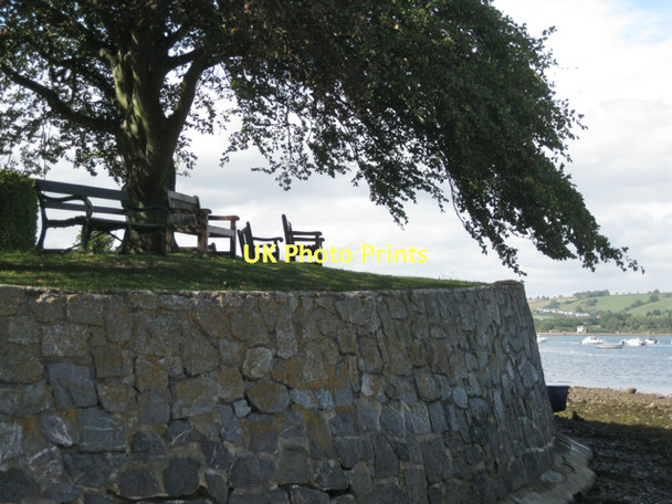 Photo 6"x4" Wall, seats and tree, Keyworth Place  Teignmouth c2011