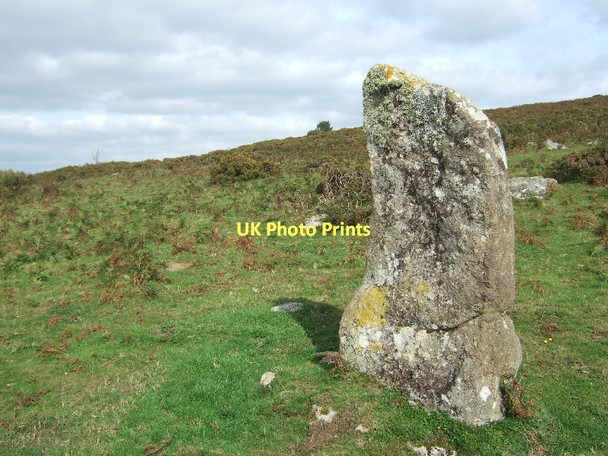 Photo 6"x4" Standing Stone on Butterdon Down Moretonhampstead c2011