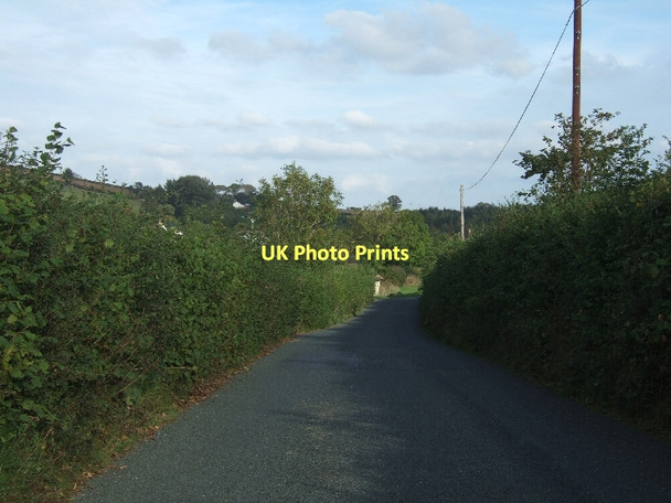 Photo 6"x4" Minor road to Greystone passing farm building Drewsteignton c2011