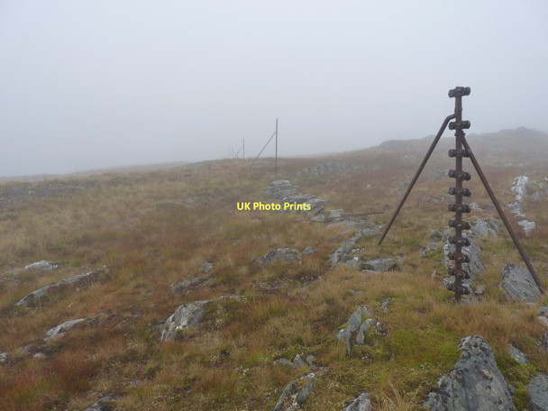 Photo 6"x4" Fenceposts in the mist Carn a' Choire Ghairbh c2011