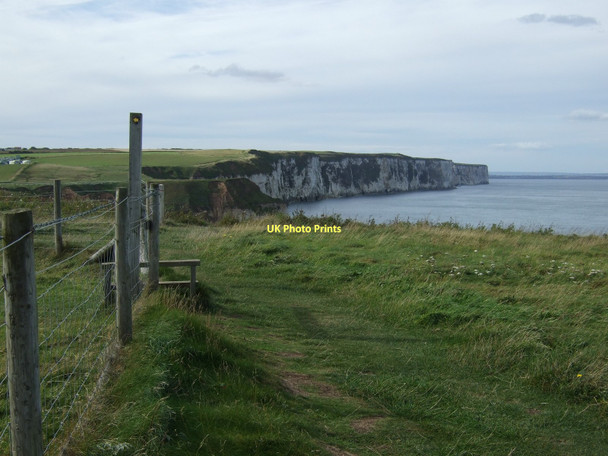 Photo 6"x4" Coastal path towards Thornwick Bay North Landing c2011