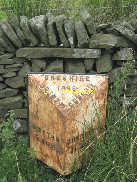 Photo 6"x4" Old milepost by the A54  Knotbury c2011
