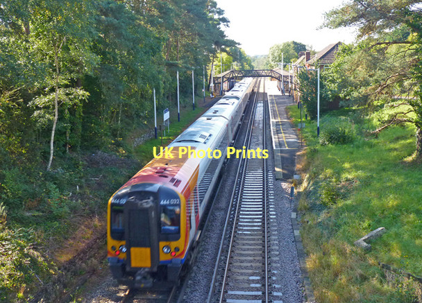 Photo 6"x4" Train passing through Sway Station Sway c2011