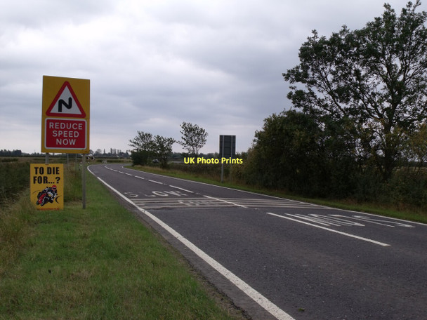 Photo 6"x4" Road Safety Signs before a bend on A46 Newton by Toft c2011