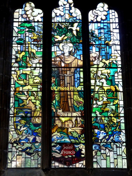 Photo 6"x4" Stained glass window, Chesterfield parish church Chesterfield\/SK3871 c2011