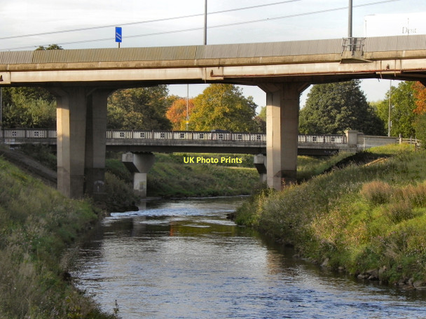 Photo 6"x4" River Mersey, Northenden Bridge Gatley c2011