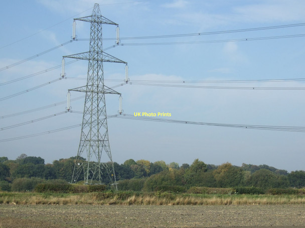 Photo 6"x4" Farmland and pylon off the A639 Methley c2011