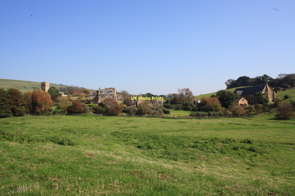 Photo 6"x4" Abbotsbury Church  Abbey farm and tithe barn Abbotsbury\/SY5785 c2011