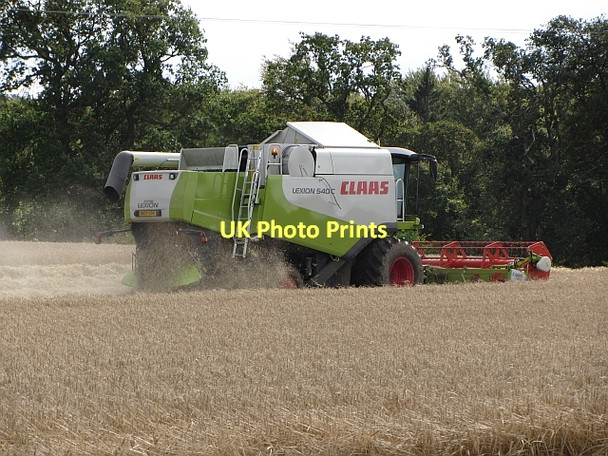 Photo 6"x4" Harvesting barley Rosewell\/NT2862 c2011