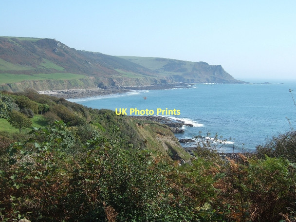 Photo 6"x4" Woodcombe Sand and the coast towards Peartree Point East Prawle c2011
