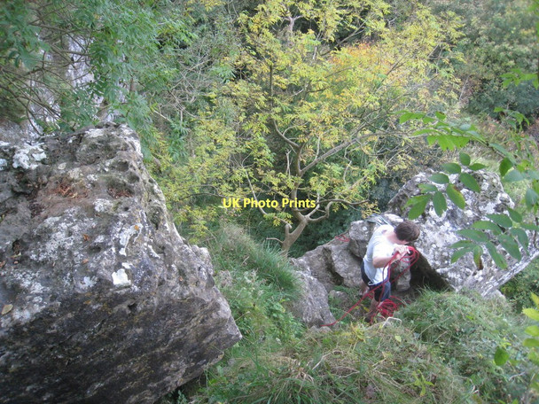 Photo 6"x4" Climber on Peak Scar Murton Grange\/SE5388 c2011