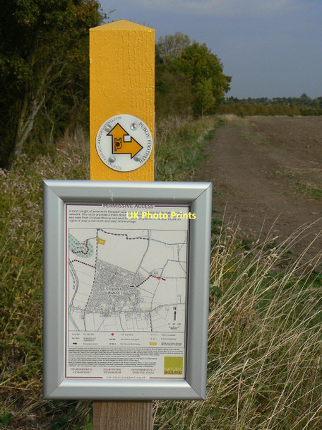 Photo 6"x4" Permissive footpath sign Cropwell Bishop c2011