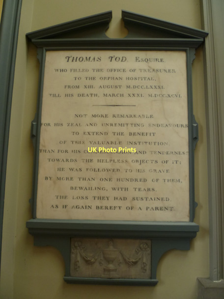 Photo 6"x4" Thomas Tod memorial tablet in the former Dean Orphanage Craigleith\/NT2374 c2011