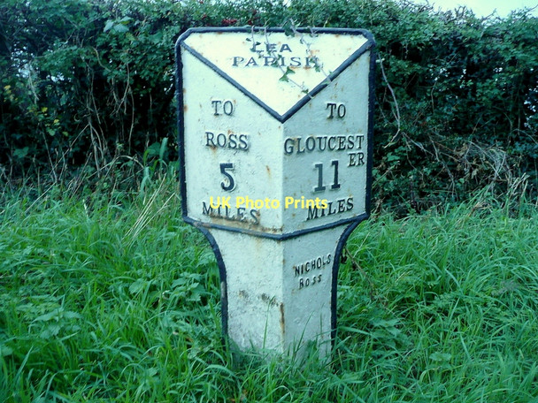 Photo 6"x4" Lea milepost Lea Line c2011