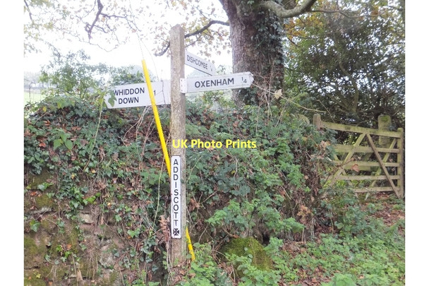 Photo 6"x4" Signpost at Addiscott Cross East Week c2011
