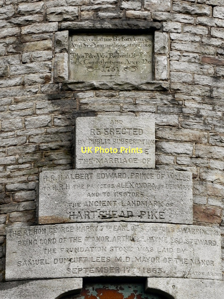 Photo 6"x4" Hartshead Pike (inscription) Mossley\/SD9701 c2011