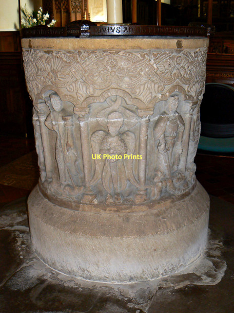 Photo 6"x4" Font (1) St Leonard\u00e2\u0080\u0099s Church, Stanton Fitzwarren Stanton Fitzwarren c2011