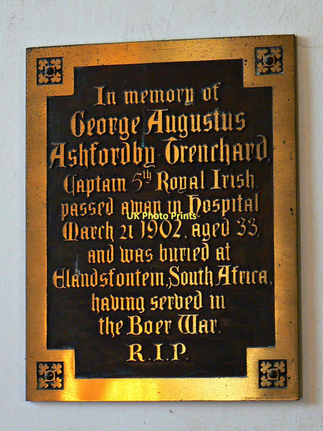 Photo 6"x4" Trenchard memorial plaque (2), St Leonard's Church, Stanton Fitzwarren Stanton Fitzwarren c2011