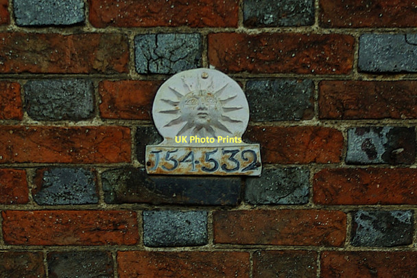 Photo 6"x4" Sun Fire Insurance mark, Buntingford Buntingford c2011