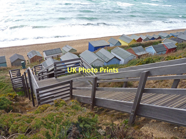 Photo 6"x4" Steps to the Beach Milford on Sea c2011