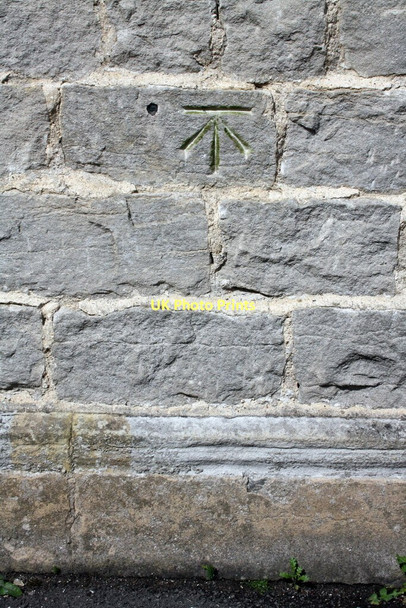 Photo 6"x4" Benchmark on SS Peter and Paul Church Leyburn c2011