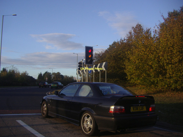 Photo 6"x4" Traffic lights on Southgate Road on the M25 roundabout Potters Bar c2011