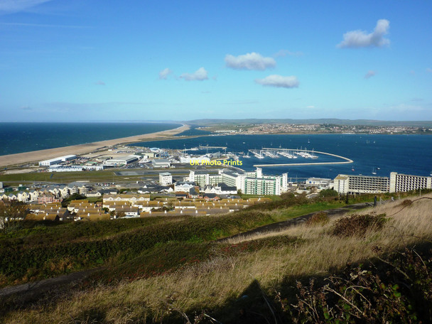 Photo 6"x4" Portland Harbour and Chesil Beach Fortuneswell c2011