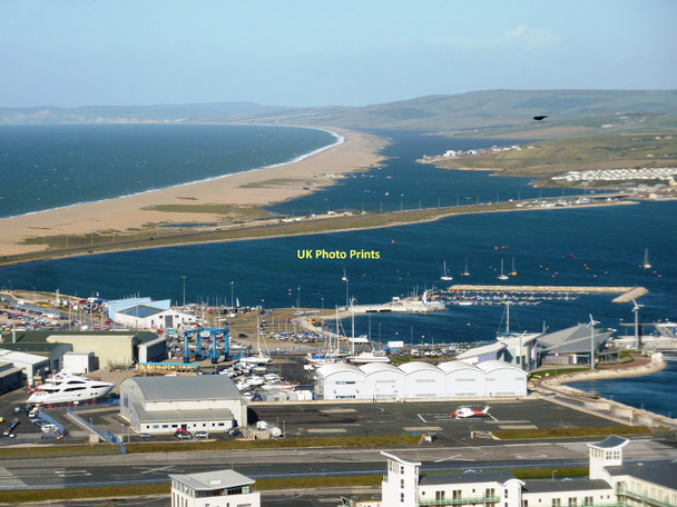 Photo 6"x4" Portland Harbour and Chesil Beach Wyke Regis c2011