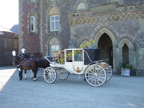 Photo 6"x4" Carriage awaiting bride and groom after a wedding at Newton House, Dinefwr Llandeilo c2009