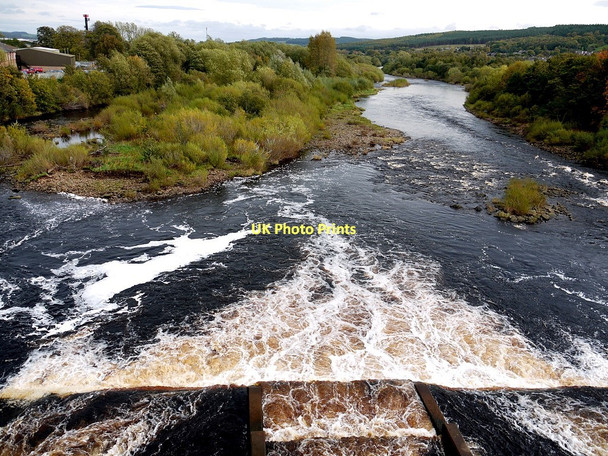 Photo 6"x4" Weir on River Tyne below Hexham Bridge Hexham c2011