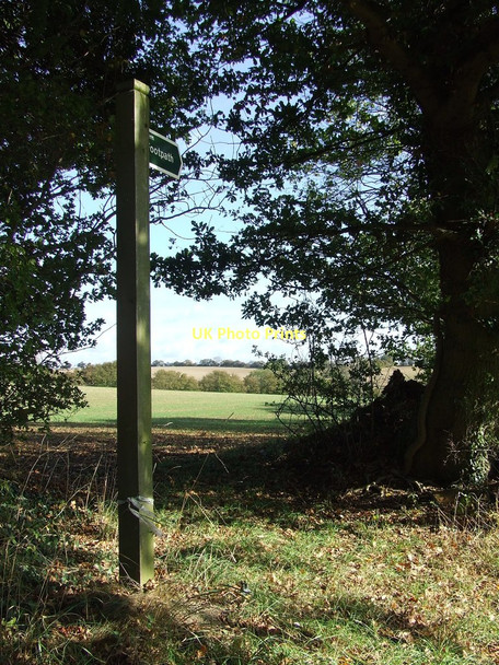 Photo 6"x4" Footpath Sign Poslingford c2011