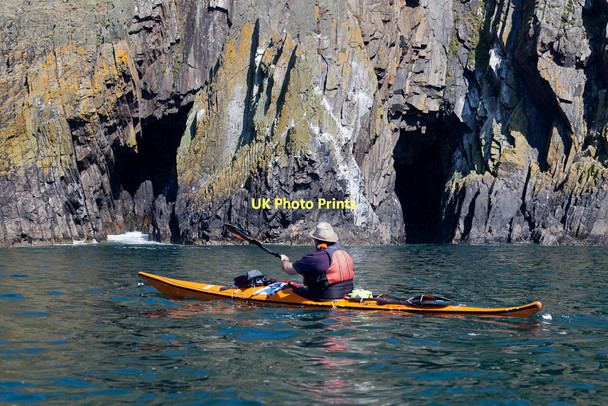 Photo 6"x4" Yellow Horse caves, Laggantalluch Head Garrochtrie c2011