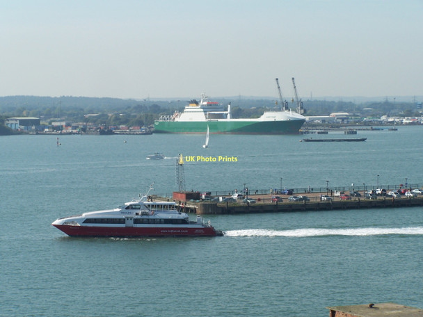 Photo 6"x4" View from Oceana - 3 ... Red Jet 4 and Hurst Point Ocean Village c2011