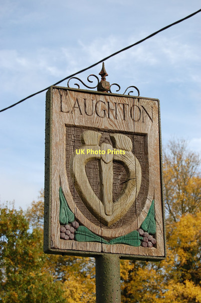Photo 6"x4" Laughton Village sign Laughton\/TQ5013 c2011