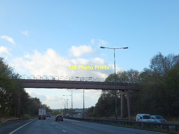 Photo 6"x4" Disused railway bridge over M6 west of Keele services Hawthorns\/SJ8045 c2011