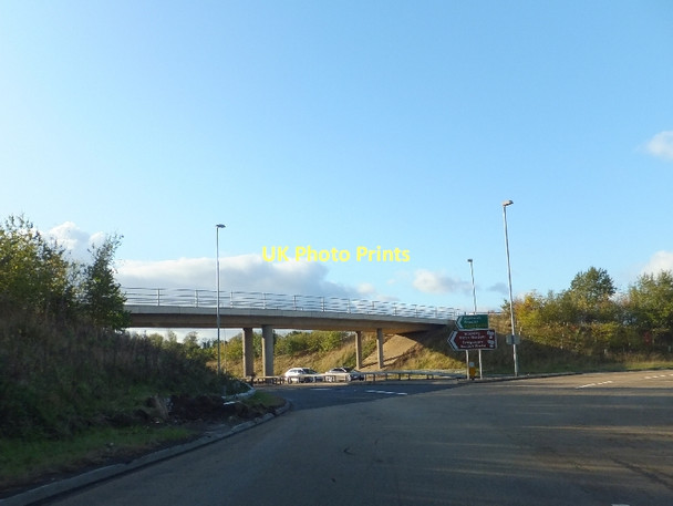 Photo 6"x4" Bridge over A500 and partial roundabout  Chorlton c2011