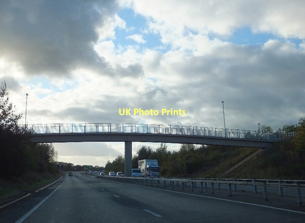 Photo 6"x4" Footpath bridge over A500 linking Wybunbury Road with the Horse Shoe Inn Blakelow\/SJ6851 c2011
