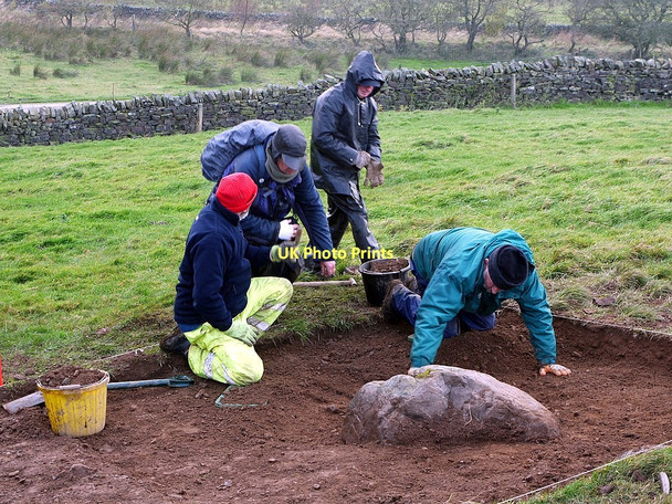 Photo 6"x4" Archaeological excavation at  the Tortie Stone Forest Head c2011