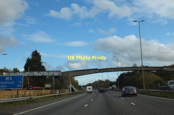Photo 6"x4" Footbridge over M4 and B3270 Great Lea Common c2011