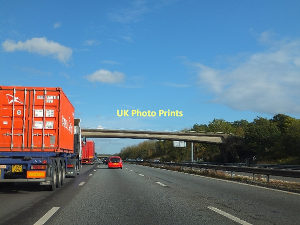 Photo 6"x4" Footpath and farm bridge over M4 at Billingbear Shurlock Row c2011