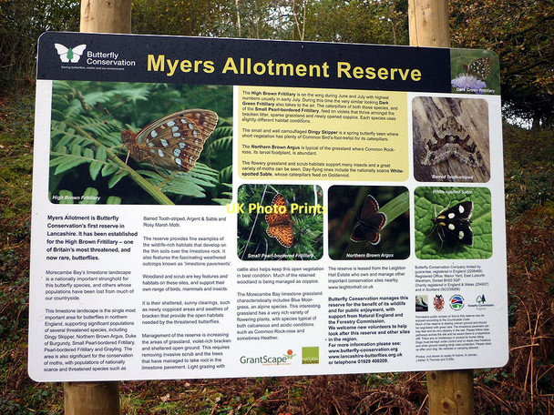 Photo 6"x4" Sign at Myers Allotment Reserve, Silverdale Green Red Bridge c2011