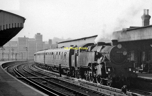 Photo 6"x4" Maidstone East station, with local train to Ashford Maidstone c1961