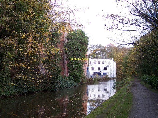 Photo 6"x4" Oakwood Mills on the Peak Forest Canal Romiley c2011