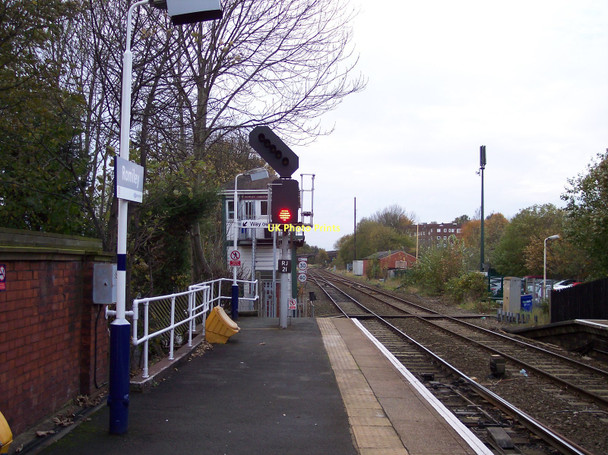 Photo 6"x4" Romiley railway station and signal box Romiley c2011